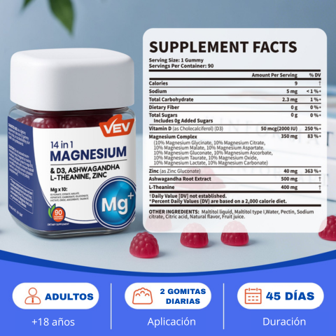 VellaFem-Gominolas Magnesio 14 en 1™️