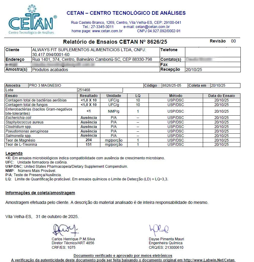 Magnésio Pro3 Essencial — O equilíbrio de que o seu corpo necessita