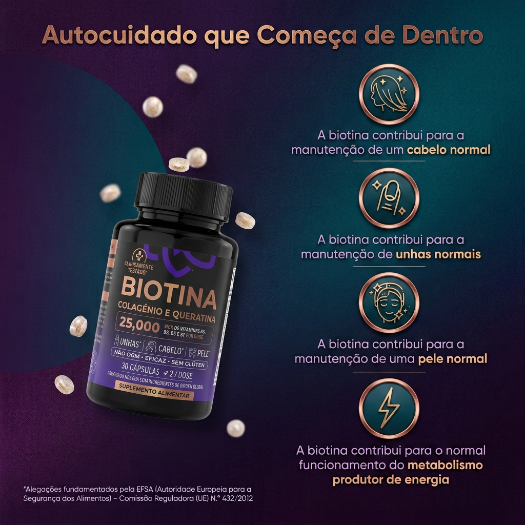 Biotina Vital™️ – Beleza, Força e Brilho de Dentro para Fora